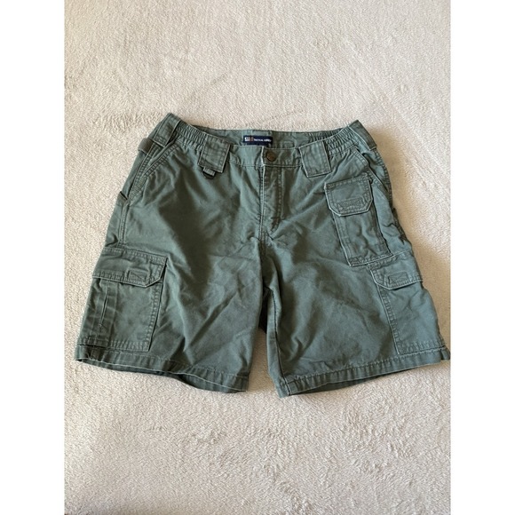 5.11 Tactical Women's Size 8 Cargo Shorts Green Canvas Utility Workwear - Picture 1 of 8